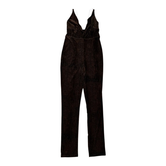 Free People Brown Jumpsuit with V-Neck Halter Style - Picture 1 of 16